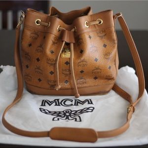 Conac Monogram MCM Bucket Side Body Bag